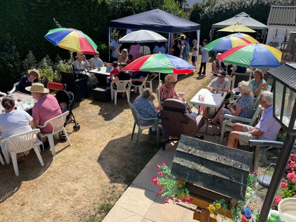 Cream tea fundraiser in the Heaton House garden.